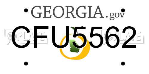 CFU5562 Georgia License Plate