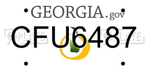 CFU6487 Georgia License Plate