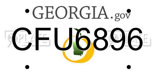 CFU6896 Georgia License Plate