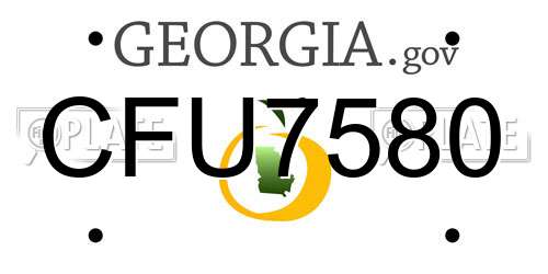 CFU7580 Georgia License Plate