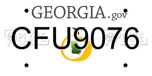 CFU9076 Georgia License Plate