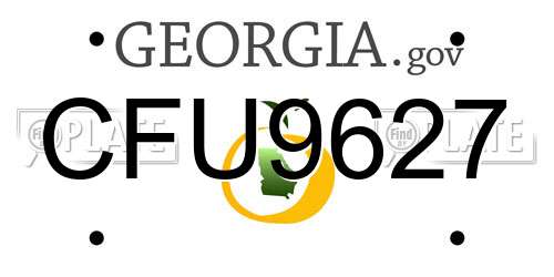CFU9627 Georgia License Plate