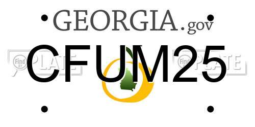 CFUM25 Georgia License Plate