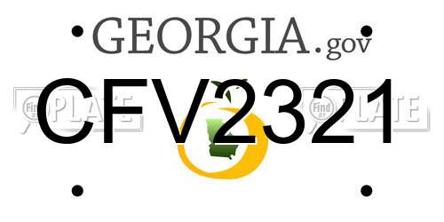 CFV2321 Georgia License Plate