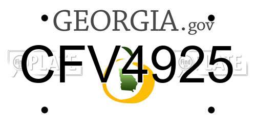 CFV4925 Georgia License Plate