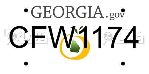 CFW1174 Georgia License Plate