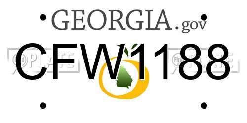 CFW1188 Georgia License Plate
