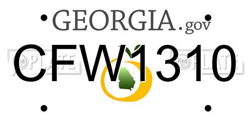 CFW1310 Georgia License Plate