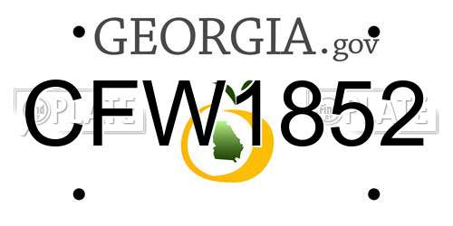 CFW1852 Georgia License Plate