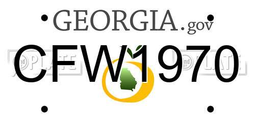 CFW1970 Georgia License Plate