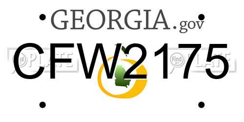 CFW2175 Georgia License Plate