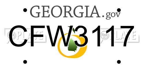 CFW3117 Georgia License Plate