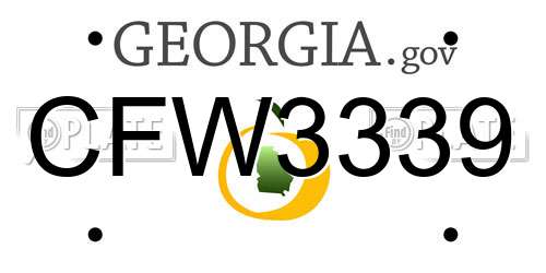 CFW3339 Georgia License Plate
