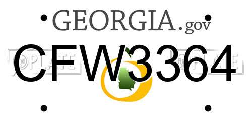 CFW3364 Georgia License Plate