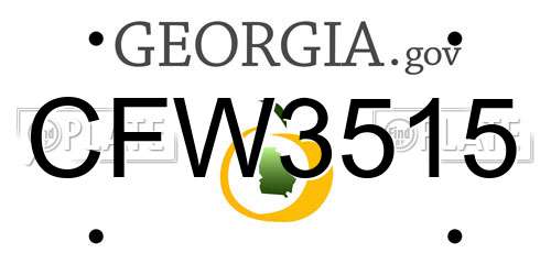 CFW3515 Georgia License Plate