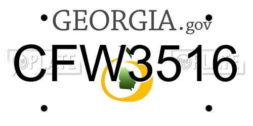 CFW3516 Georgia License Plate
