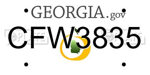 CFW3835 Georgia License Plate