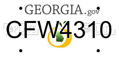 CFW4310 Georgia License Plate