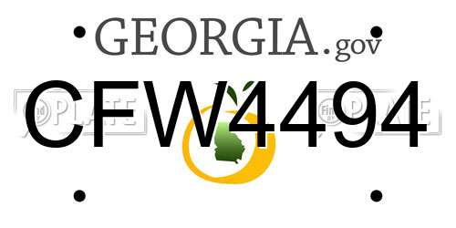 CFW4494 Georgia License Plate