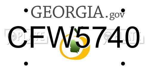 CFW5740 Georgia License Plate