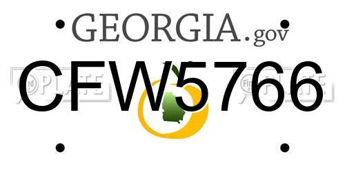 CFW5766 Georgia License Plate