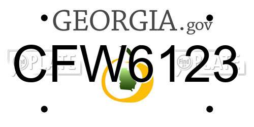 CFW6123 Georgia License Plate