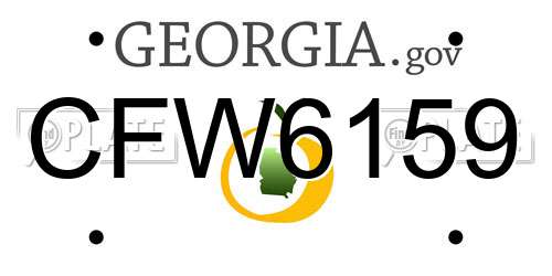 CFW6159 Georgia License Plate