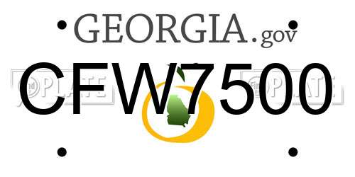 CFW7500 Georgia License Plate