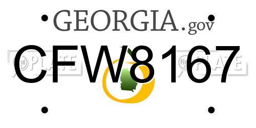 CFW8167 Georgia License Plate