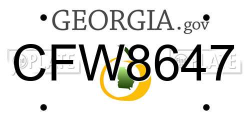 CFW8647 Georgia License Plate