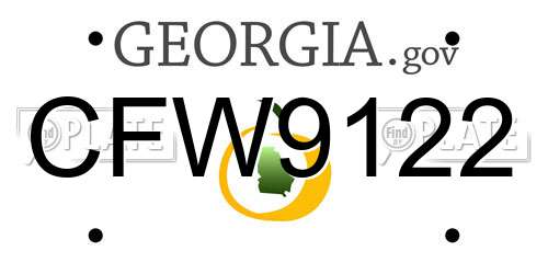 CFW9122 Georgia License Plate