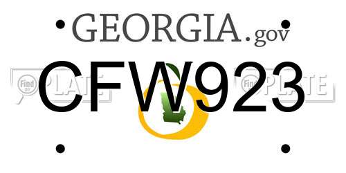 CFW923 Georgia License Plate
