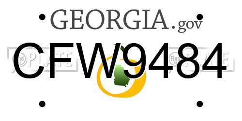 CFW9484 Georgia License Plate
