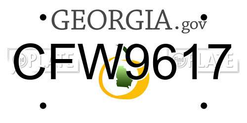 CFW9617 Georgia License Plate