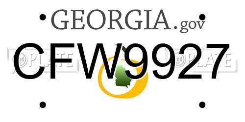 CFW9927 Georgia License Plate