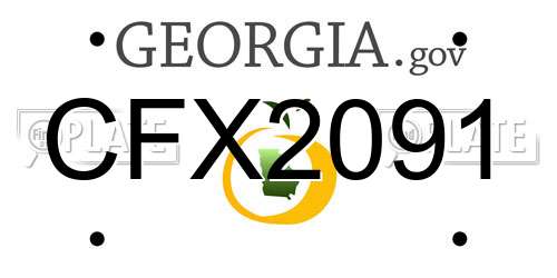 CFX2091 Georgia License Plate