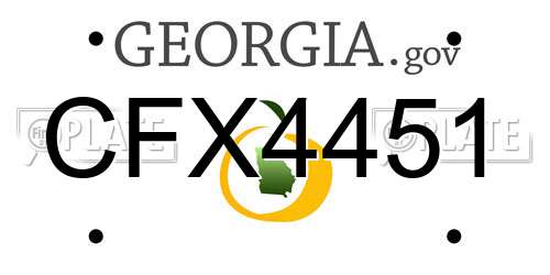 CFX4451 Georgia License Plate