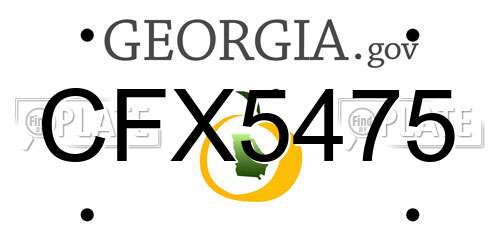 CFX5475 Georgia License Plate