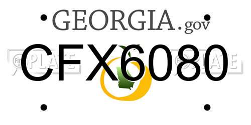CFX6080 Georgia License Plate