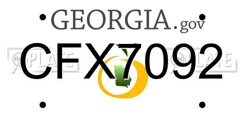 CFX7092 Georgia License Plate