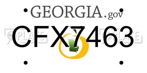 CFX7463 Georgia License Plate