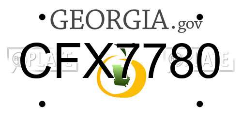 CFX7780 Georgia License Plate