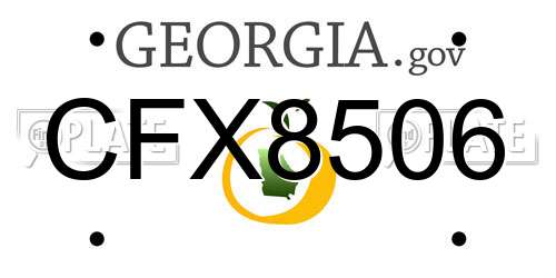 CFX8506 Georgia License Plate