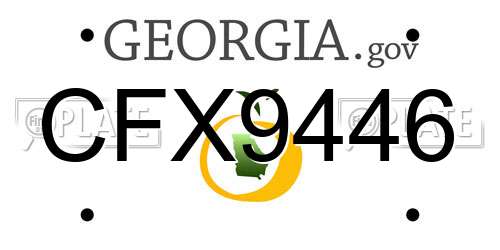 CFX9446 Georgia License Plate