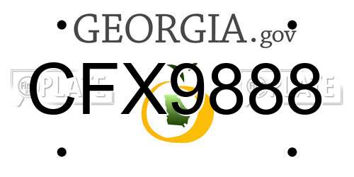 CFX9888 Georgia License Plate