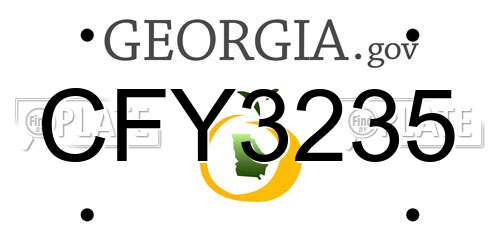 CFY3235 Georgia License Plate