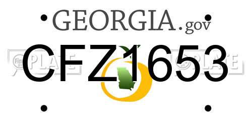 CFZ1653 Georgia License Plate