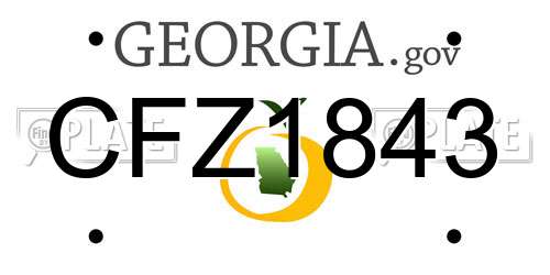 CFZ1843 Georgia License Plate