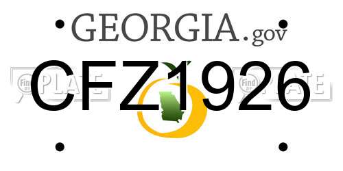 CFZ1926 Georgia License Plate