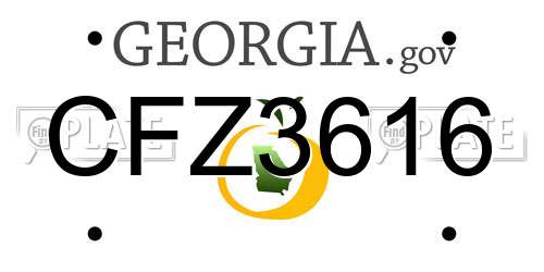 CFZ3616 Georgia License Plate